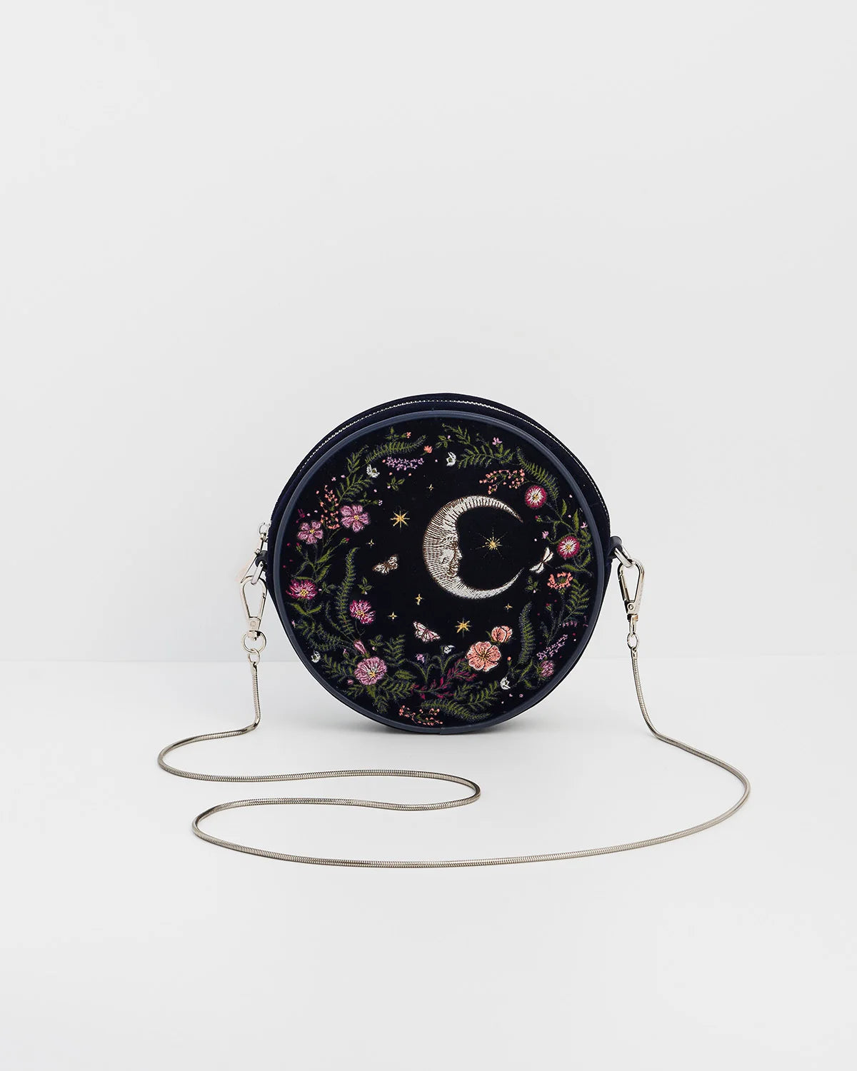 Chloe Midnight Garden Embroidered Circle Bag