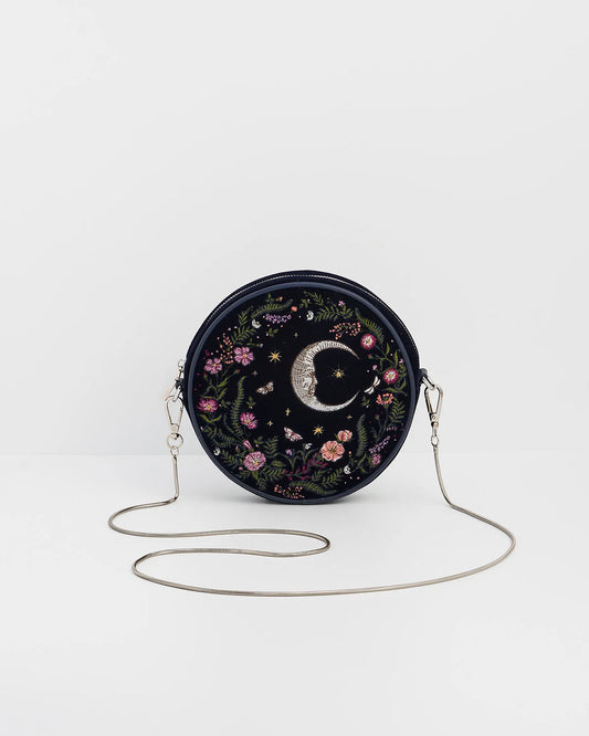 Chloe Midnight Garden Embroidered Circle Bag