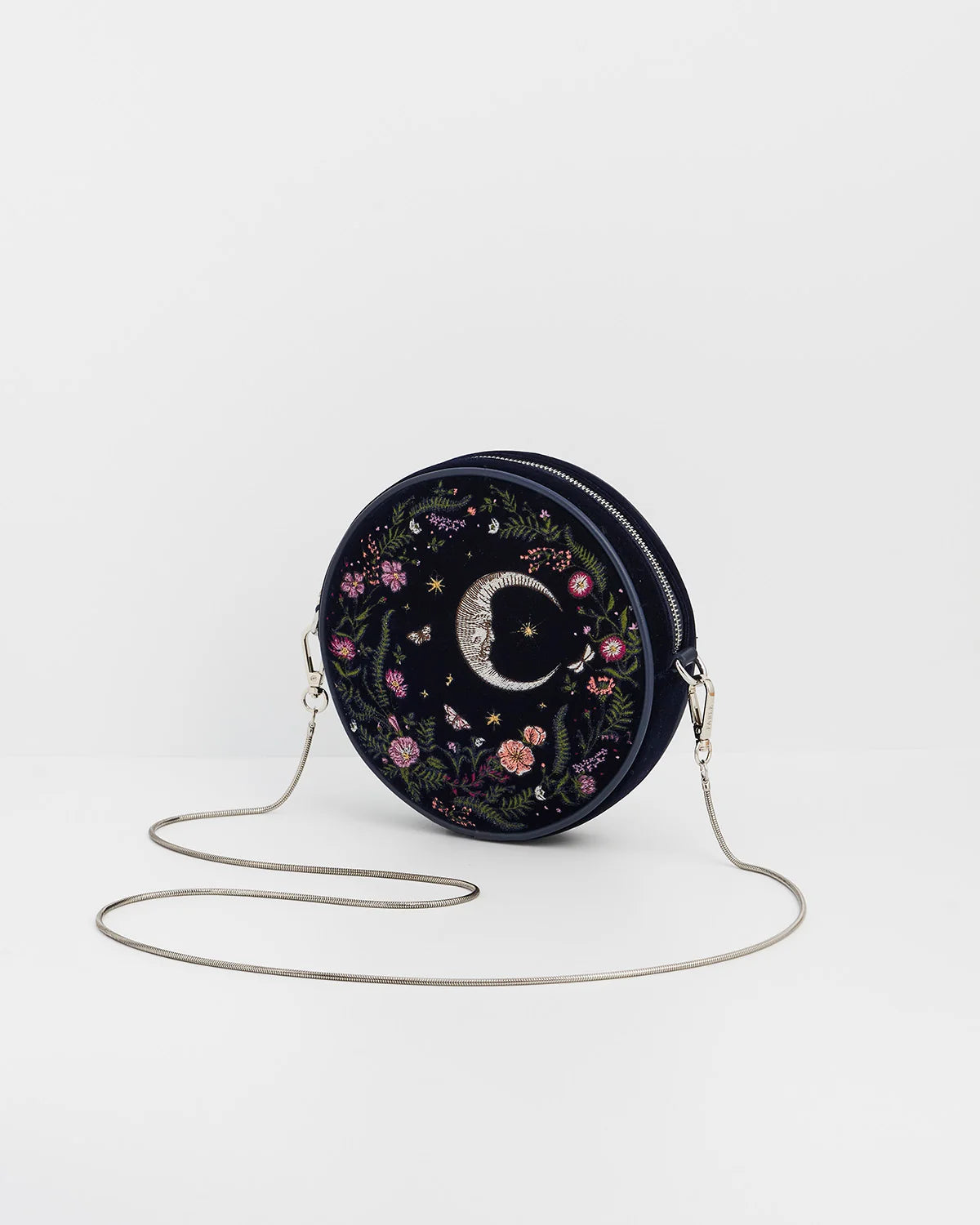 Chloe Midnight Garden Embroidered Circle Bag