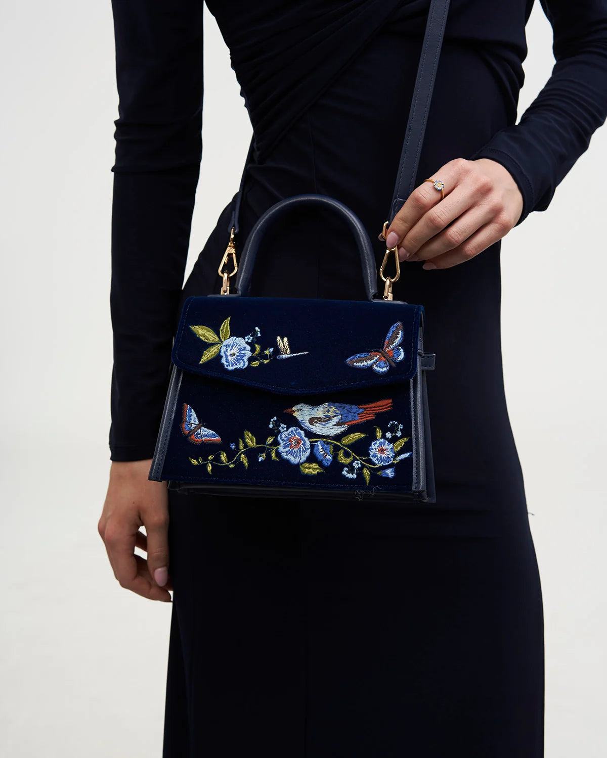 Eliza Nightingale Embroidered Top Handle Bag
