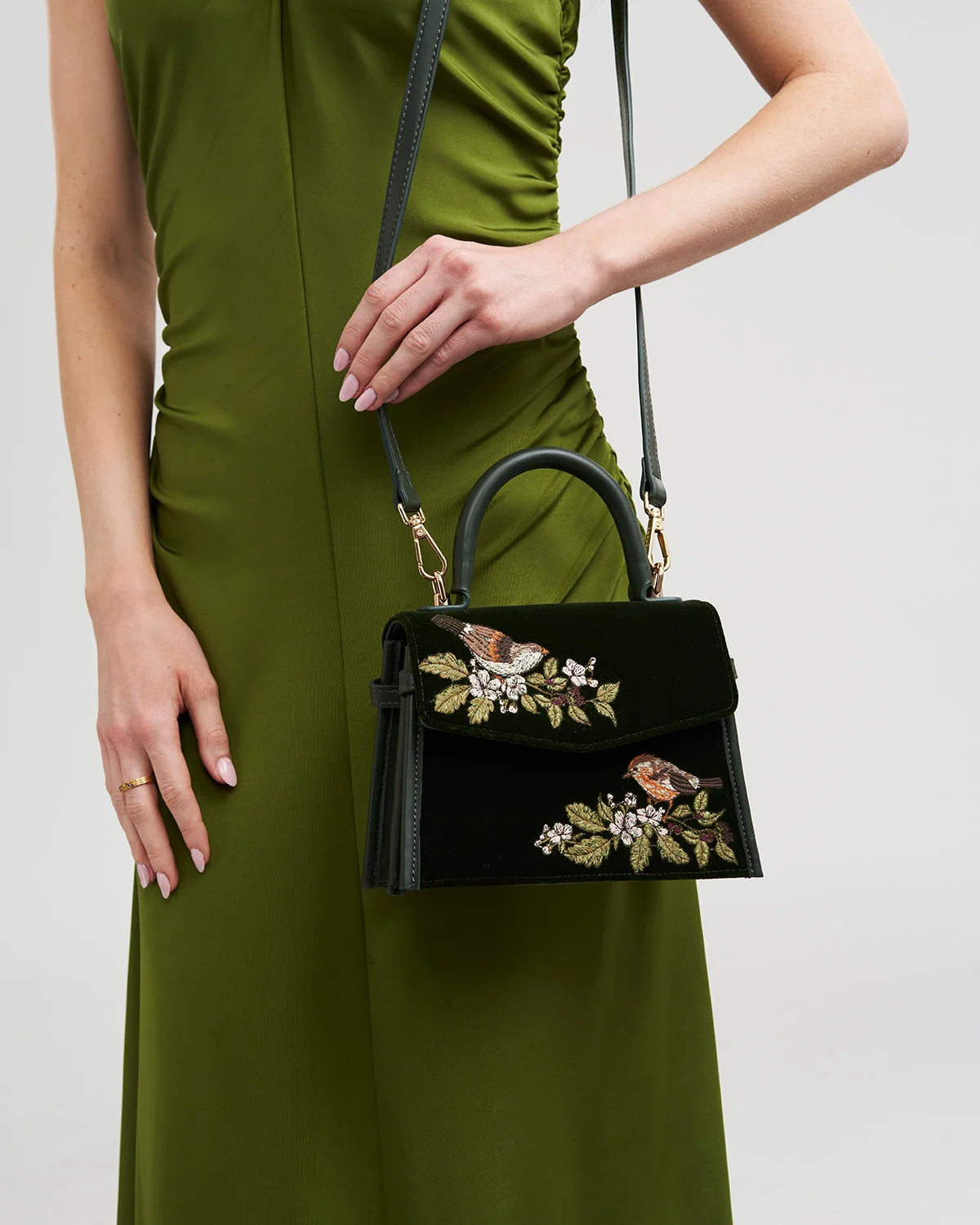 Eliza Wren Embroidered Top Handle Bag