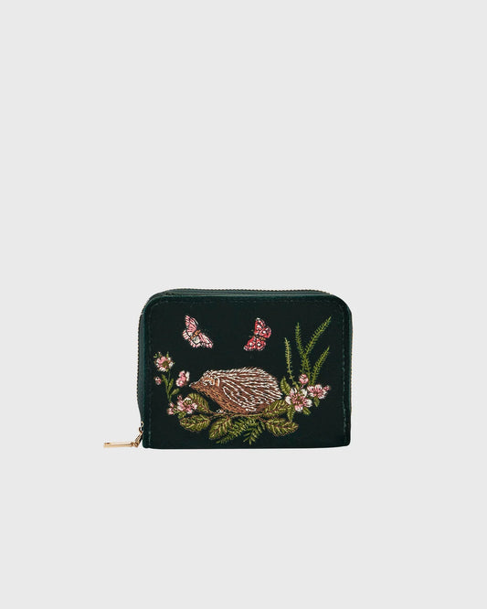 Hedgehog Embroidered Small Purse