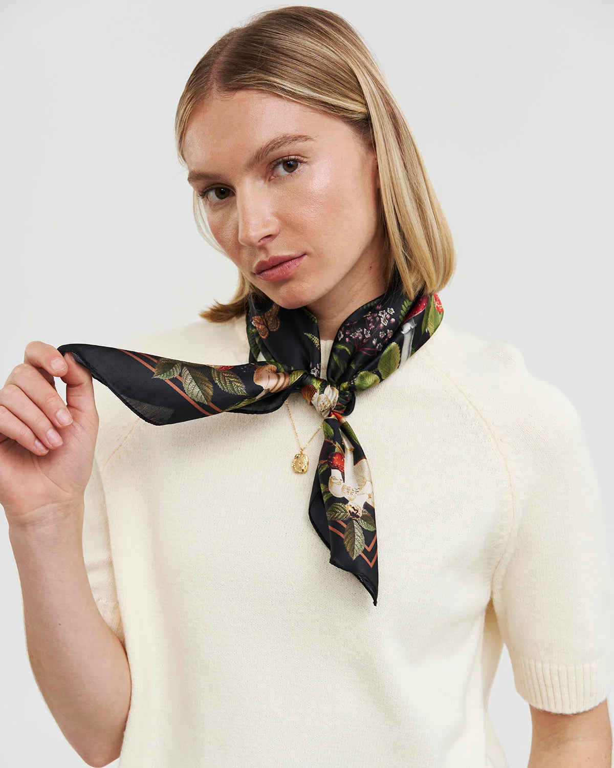 Orla Mushroom Small Square Scarf