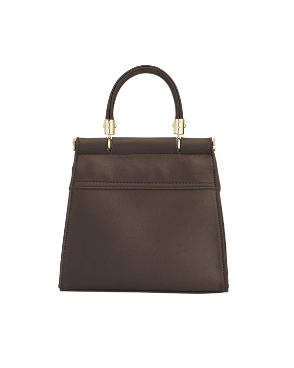 Wolf & Moon Embroidered Charcoal Satin Tote