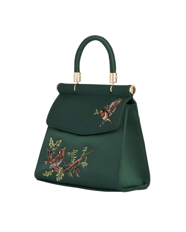 Robin Love Embroidered Tote Bag