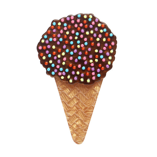 Sprinkles Ice Cream Cake Cone Brooch