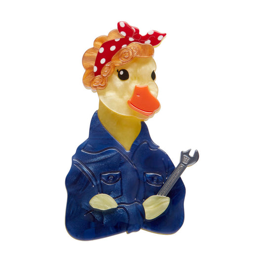 The Diligent Duck Brooch