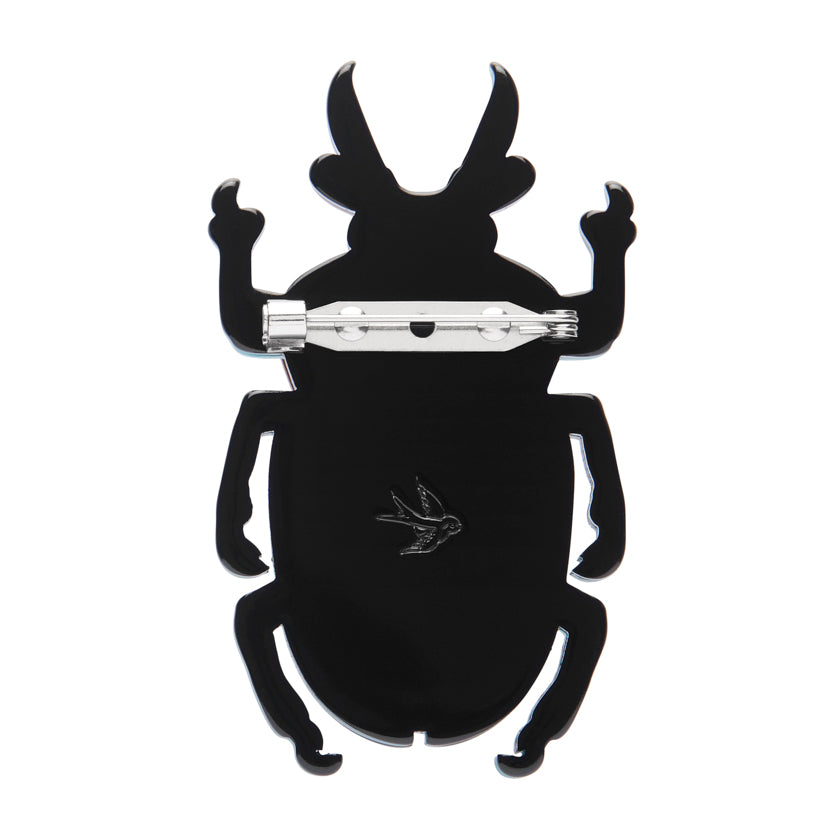 Ruby the Rainbow Stag Beetle Brooch
