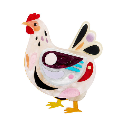 Clara the Chicken Brooch