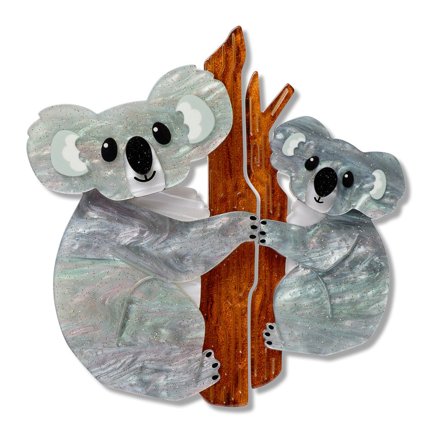 Among the Eucalyptus Brooch Pair