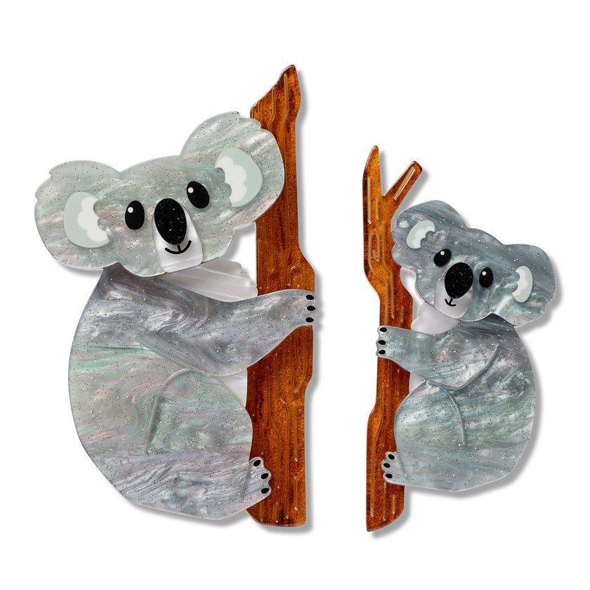 Among the Eucalyptus Brooch Pair