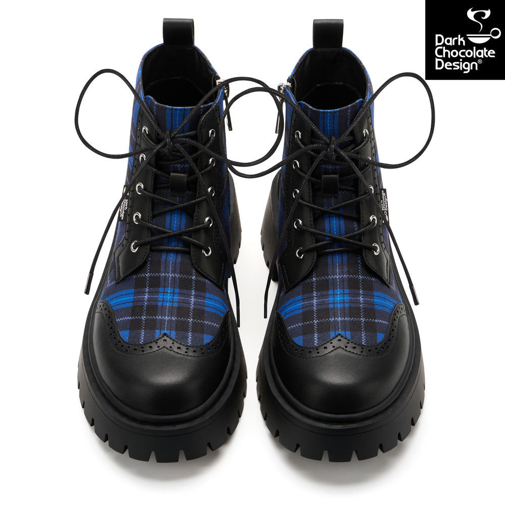 Blue Tartan Boots