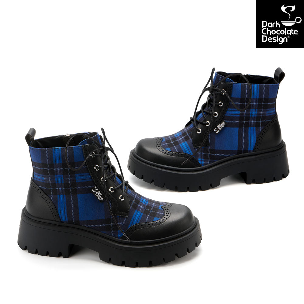 Blue Tartan Boots
