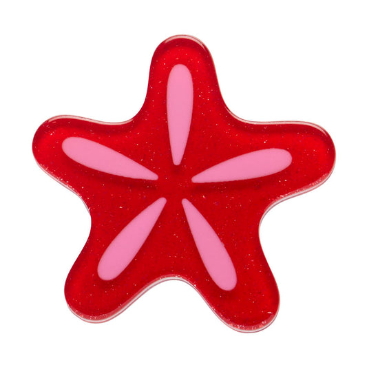 Red Starfish Simplified Mini Brooch