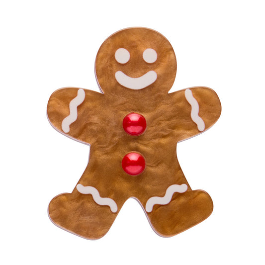 Gingerbread Man Mini Brooch - Erstwilder Simplified
