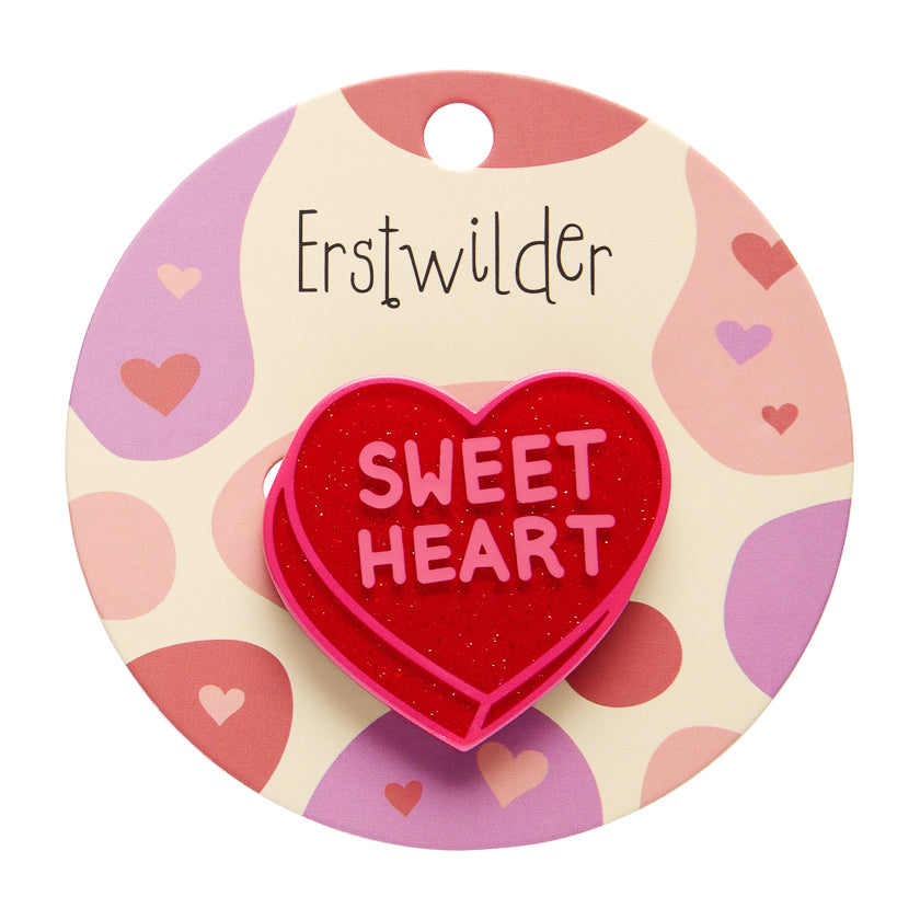 Red Candy Heart Mini Brooch - Erstwilder Simplified