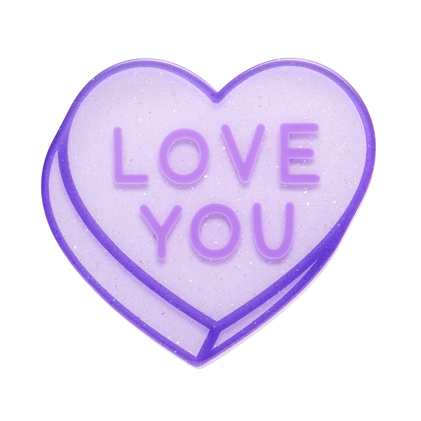 Purple Candy Heart Mini Brooch - Erstwilder Simplified