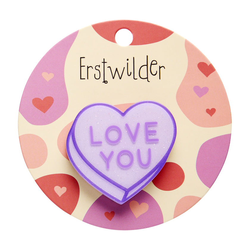 Purple Candy Heart Mini Brooch - Erstwilder Simplified