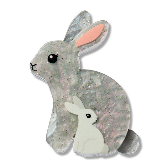 Bunnies Simplified Mini Brooch