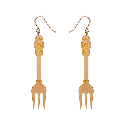 Fork Please Drop Earrings - Gold