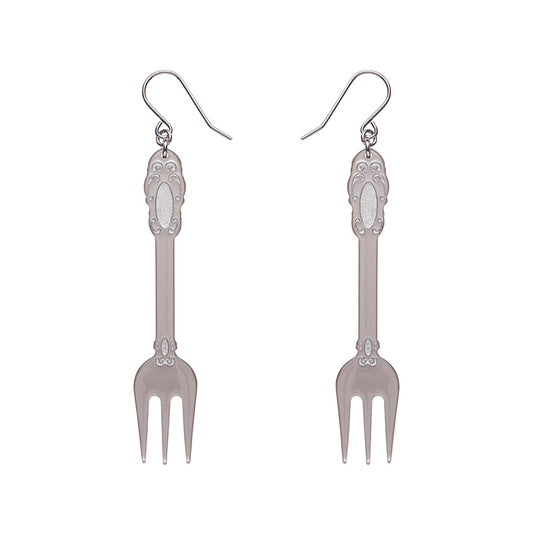 Fork Please Drop Earrings - Silver