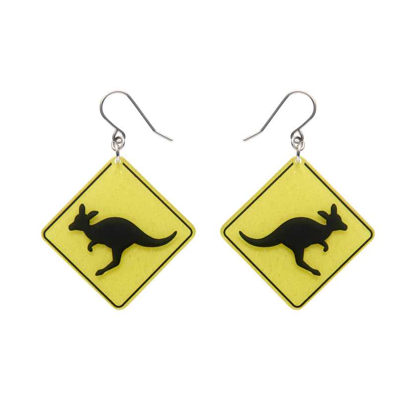 Kangaroo Sign Drop Earrings
