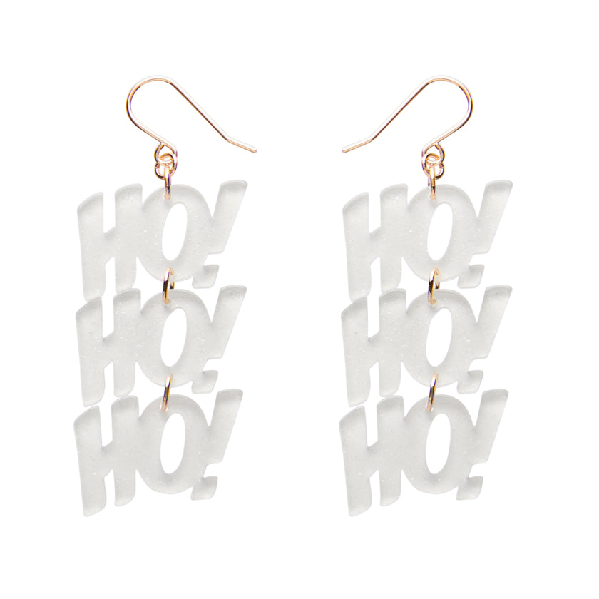 Ho, Ho, Ho Drop Earrings - White