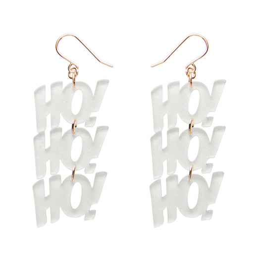 Ho, Ho, Ho Drop Earrings - White