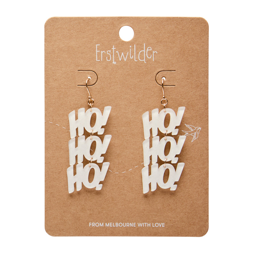 Ho, Ho, Ho Drop Earrings - White