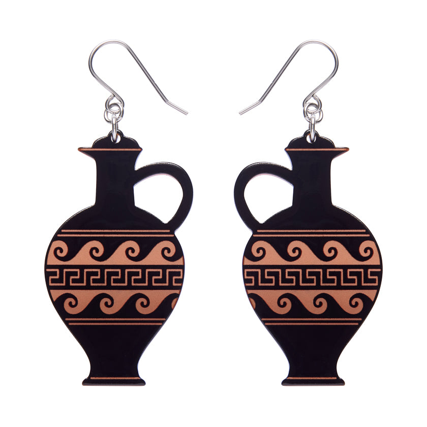 Lekythos Drop Earrings - Black