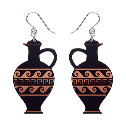 Lekythos Drop Earrings - Black