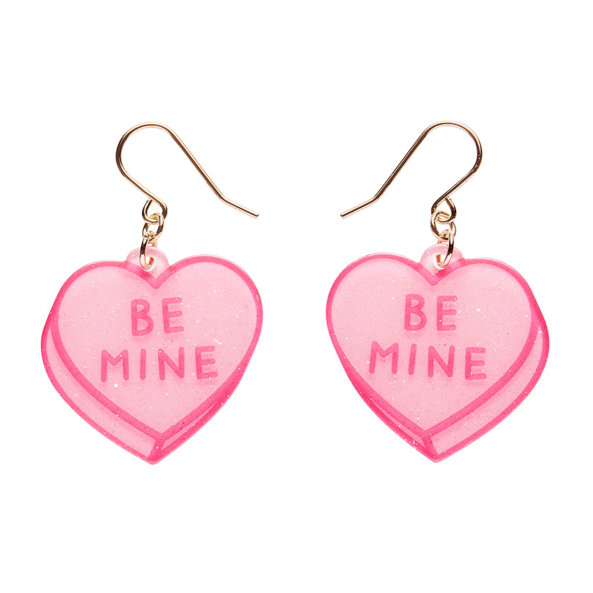Candy Heart Drop Earrings - Pink