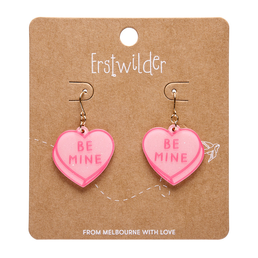 Candy Heart Drop Earrings - Pink