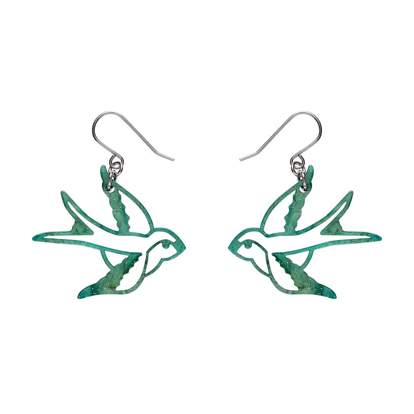 Swallow Drop Earring - Green