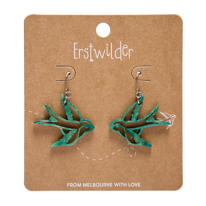 Swallow Drop Earring - Green