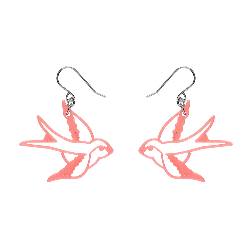 Swallow Drop Earring - Pink