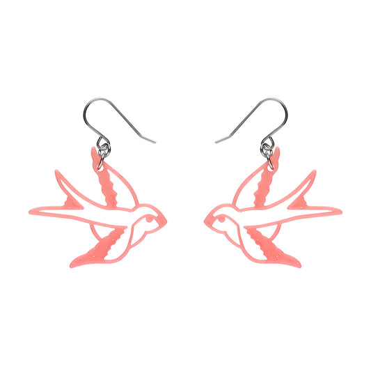 Swallow Drop Earring - Pink