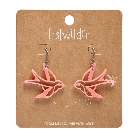 Swallow Drop Earring - Pink