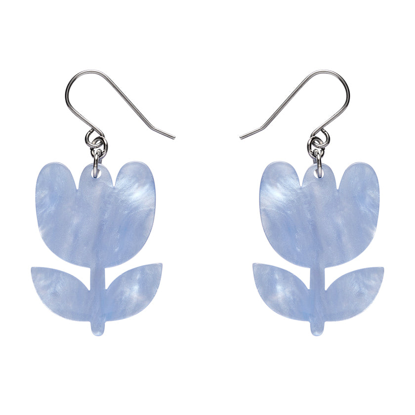 Tulip Drop Earrings - Blue