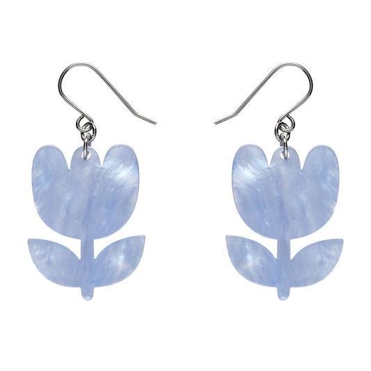 Tulip Drop Earrings - Blue