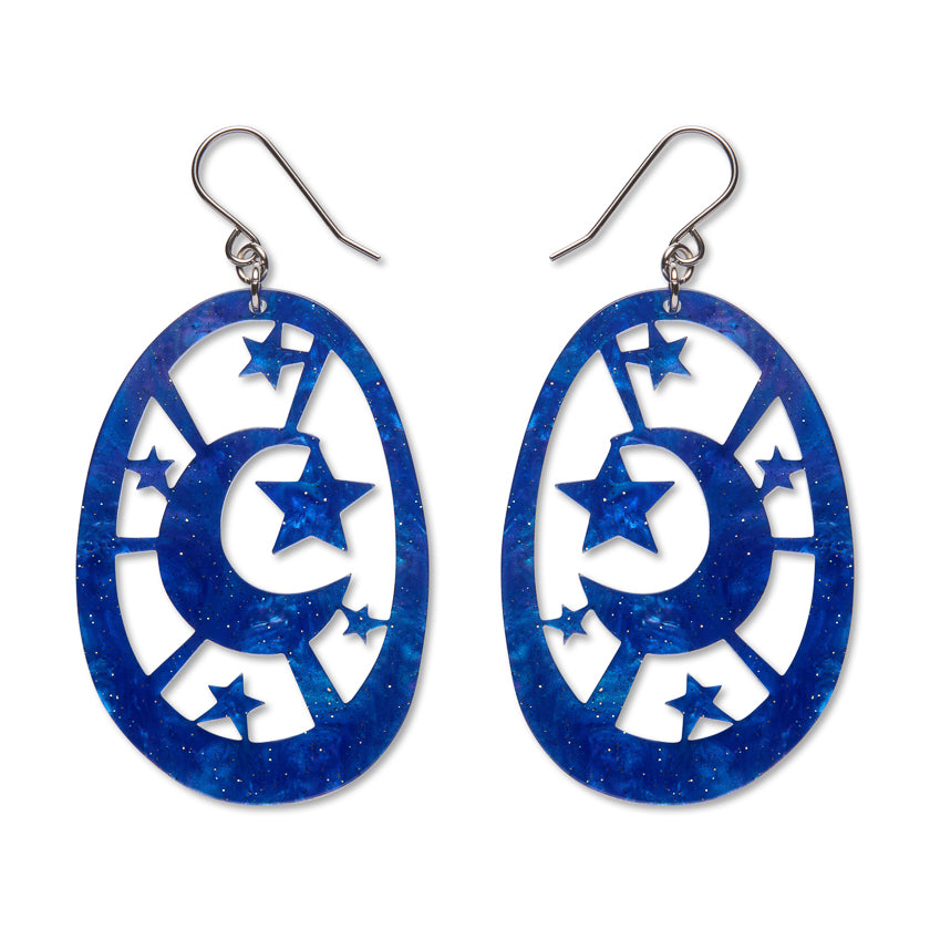 Moonlight Drop Earrings ~ Navy