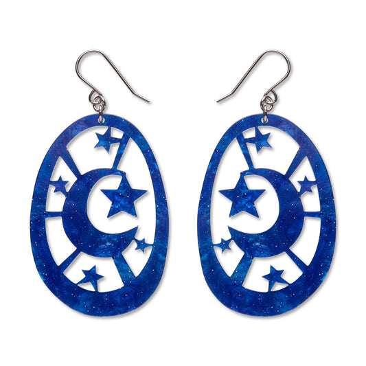 Moonlight Drop Earrings ~ Navy