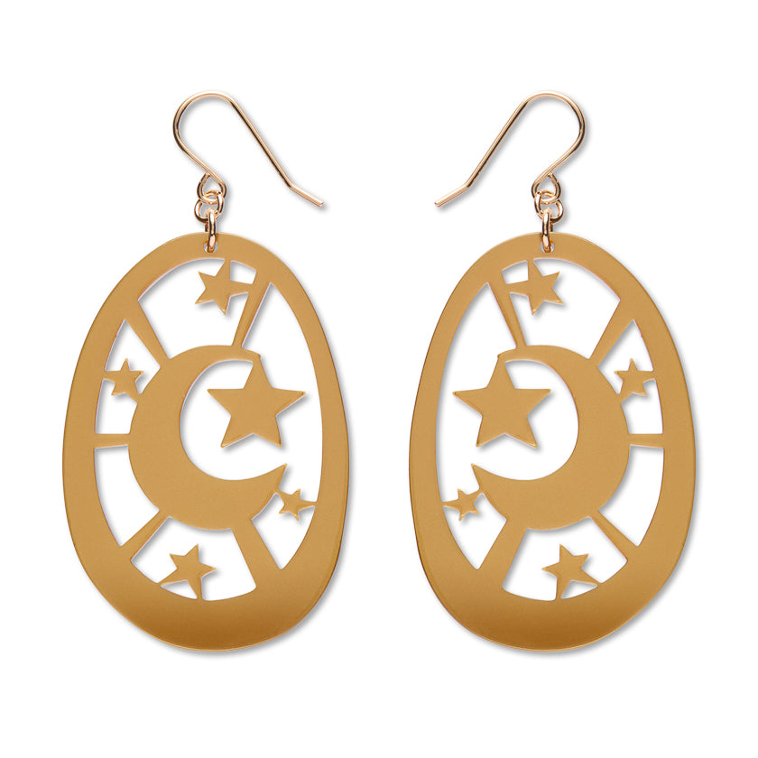 Moonlight Drop Earrings ~ Gold
