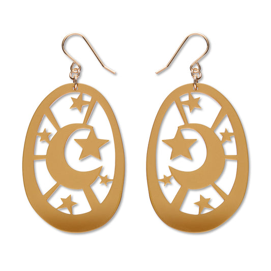 Moonlight Drop Earrings ~ Gold