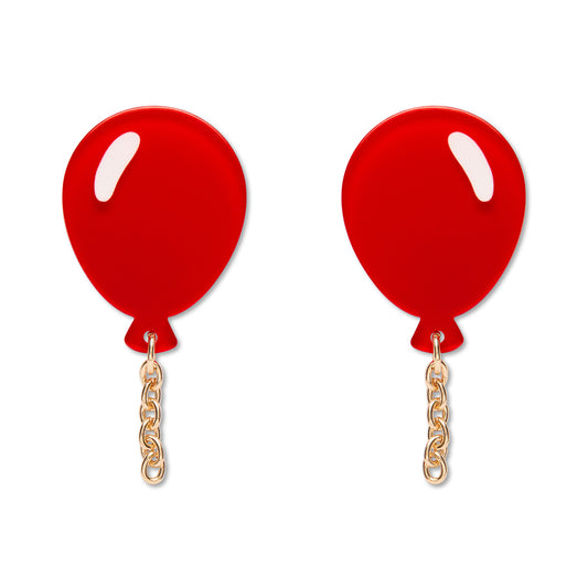 Balloons Drop Earrings - Red