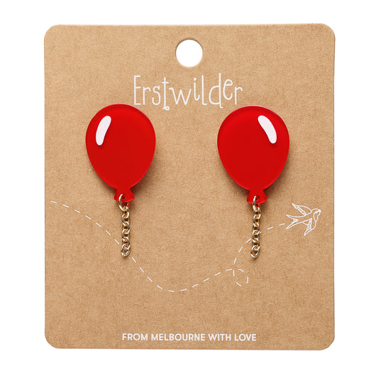 Balloons Drop Earrings - Red