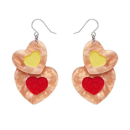 Lolly Heart Cookies Drop Earrings