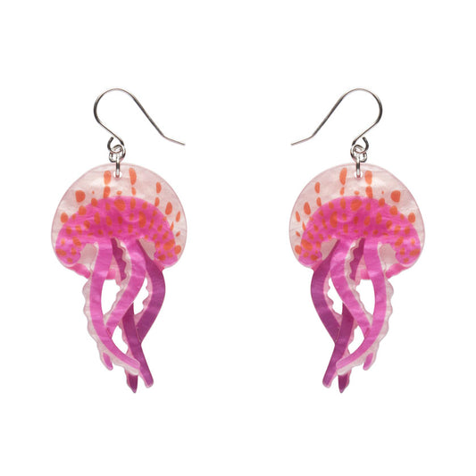 Mauve Stinger Jellyfish Drop Earrings