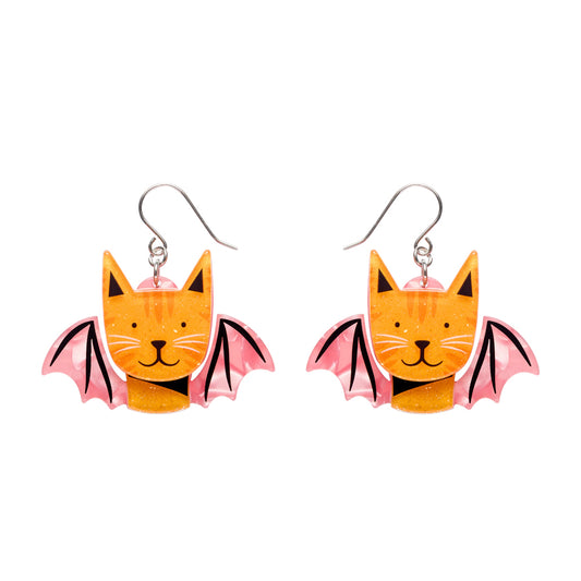 Winged Kitty Drop Earrings