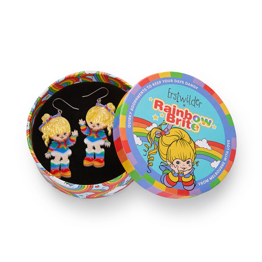 Rainbow Brite says Hello Drop Earrings